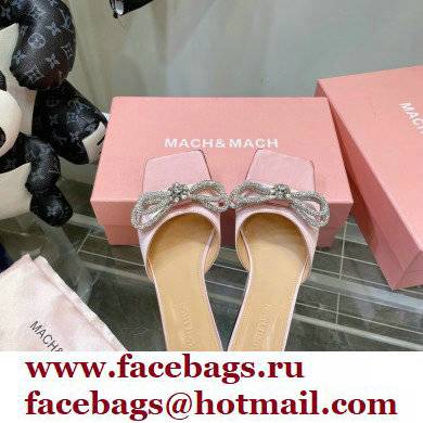 Mach  &  Mach Crystal Double Bow Slides Satin Pink 2022